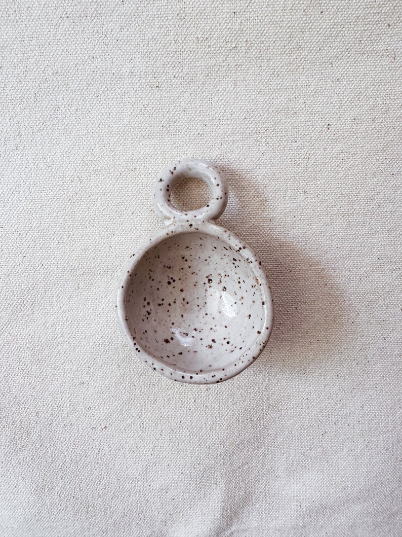 Mona Scoop in White // handmade ceramic tea coffee and spice scoop image 3