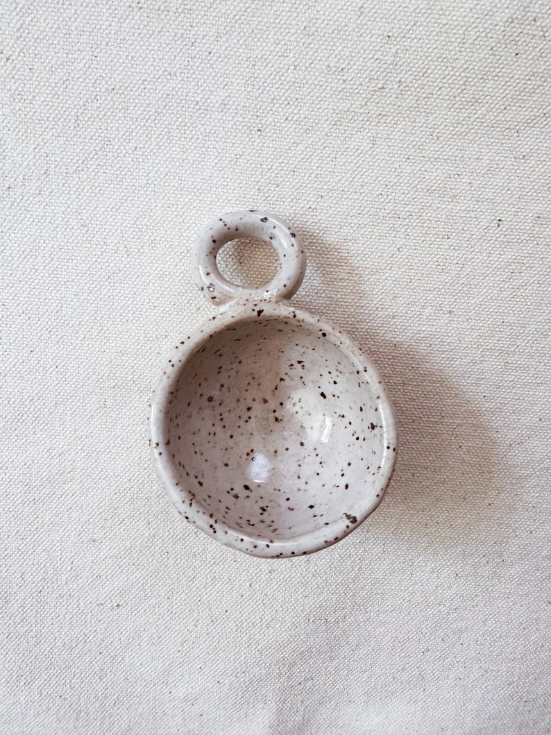 Mona Scoop in White // handmade ceramic tea coffee and spice scoop image 2