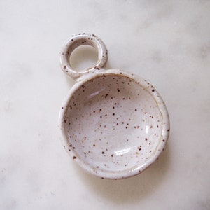 Mona Scoop in White // handmade ceramic tea coffee and spice scoop image 6