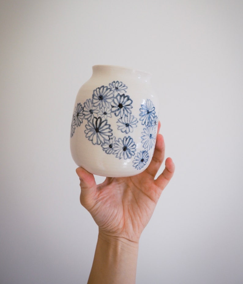 Bamboo Brush Blossom Vase // handmade ceramic pottery image 1