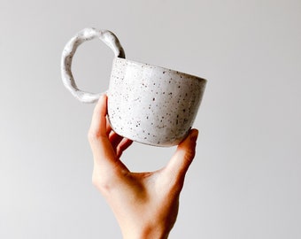 READY TO SHIP // Wreath Mug // handmade pottery // speckle stoneware