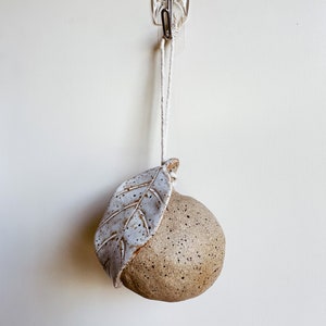 Ceramic Mandarin Orange Ornament // handmade pottery image 4