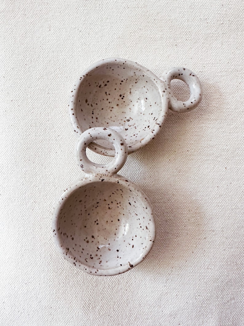 Mona Scoop in White // handmade ceramic tea coffee and spice scoop image 1