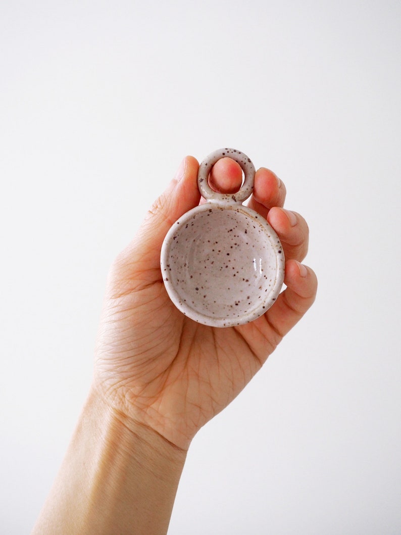 Mona Scoop in White // handmade ceramic tea coffee and spice scoop image 5