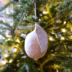 Ceramic Lemon Ornament // handmade pottery