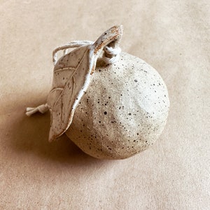 Ceramic Mandarin Orange Ornament // handmade pottery image 1