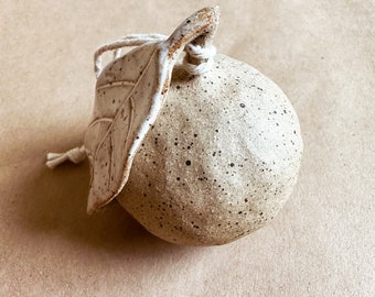 Ceramic Mandarin Orange Ornament // handmade pottery