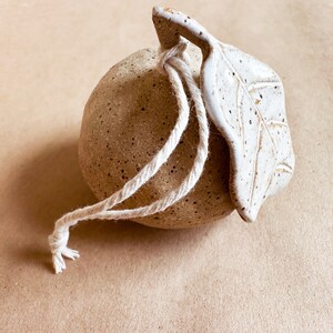 Ceramic Mandarin Orange Ornament // handmade pottery image 2