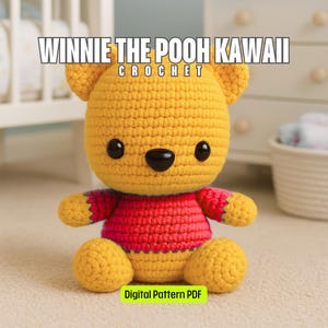 Kawaii Bear Crochet Pattern | Cute Amigurumi Plush Toy PDF | Winnie the Pooh kawaii Stuffed Animal | Easy Crochet Pattern | Instant Download