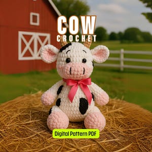 Cow Crochet Pattern | Amigurumi Cow Plush PDF | Cute Farm Animal Toy | Crochet Softie Pattern | Easy DIY Gift | Instant Download