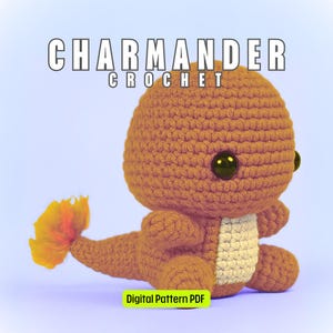 Feuersalamander Häkelanleitung | Amigurumi Flammeneidechse PDF | Süßes Fantasy Plüschtier | inspiriert von Glumanda | Sofort Download&quot;