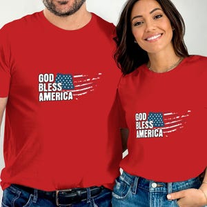 Camiseta "Dios bendiga a Estados Unidos", camiseta con la bandera patriótica de EE. UU., camiseta con mapa desgastado de Estados Unidos, ropa con orgullo estadounidense, regalo del 4 de julio