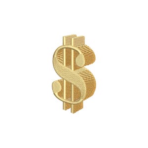 Dollar Sign Embroidery Design | Money Embroidery Tshirt | Dollar Embroidery Design | Embroidery File | All Formats | Instant Download