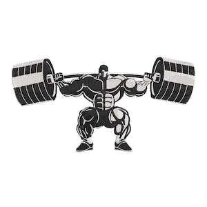 Weightlifting Man Embroidery Design | Gym Embroidery Design | Fitness Embroidery Pattern | Embroidery File | All Formats | Instant Download