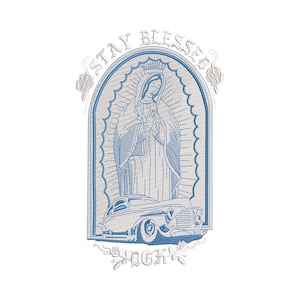 Virgin Mary Stay Blessed Embroidery Design | Christian Embroidery | Religious Embroidery Design | Machine Embroidery File | Instant Download