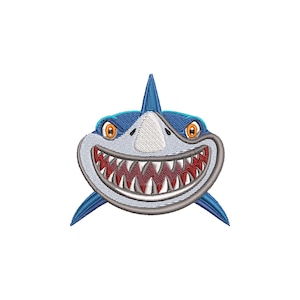 Smiling Shark Embroidery Design | Fish Embroidery Design | Shark Embroidery Design | Machine Embroidery File | Instant Download | PES Files