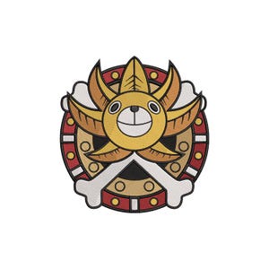 Anime Pirate Ship Head Anime Inspired Embroidery Design | Anime Embroidery | Anime Embroidery Design | Machine Embroidery | Instant Download