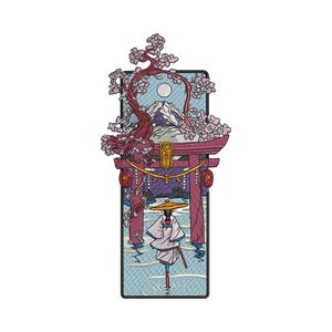 Japanese Shrine View Embroidery Design | Japan Embroidery | Japanese Machine Embroidery Design | Machine Embroidery File | Instant Download