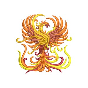 Phoenix Embroidery Design | Mythical Bird Embroidery | Mythical Animal Embroidery Design | Machine Embroidery | Instant Download | PES Files