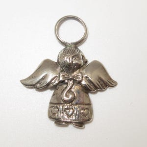 Vintage Sterling Silver Angel Pendant Charm Cute Stamped