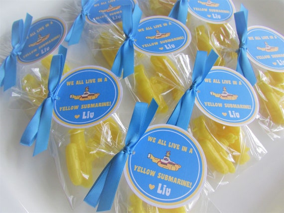 10 Submarine Soap Favors, Yellow Submarine Birthday Party Favors, Submarine Baby Shower Favors, Wedding Favors, Bridal Shower Favors Il_570xn