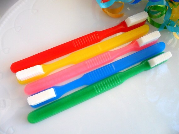 5 Toothbrush Soap Favors, Dentist Gift, Dental Hygienist Gift, Easter Basket Gifts, Gift from Easter Bunny, Fun Soap for Kids, Party Favors Il_570xn