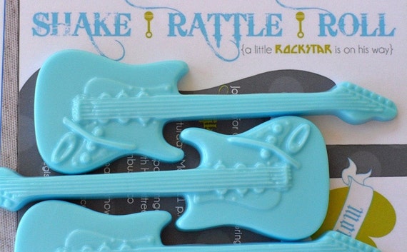 10 Rock Guitar Soap Favors, Guitar Favors, Rock a Bye Baby Shower Favors, Rockstar, Rock and Roll Baby Shower, Guitar Party, Wedding Favors Il_570xn