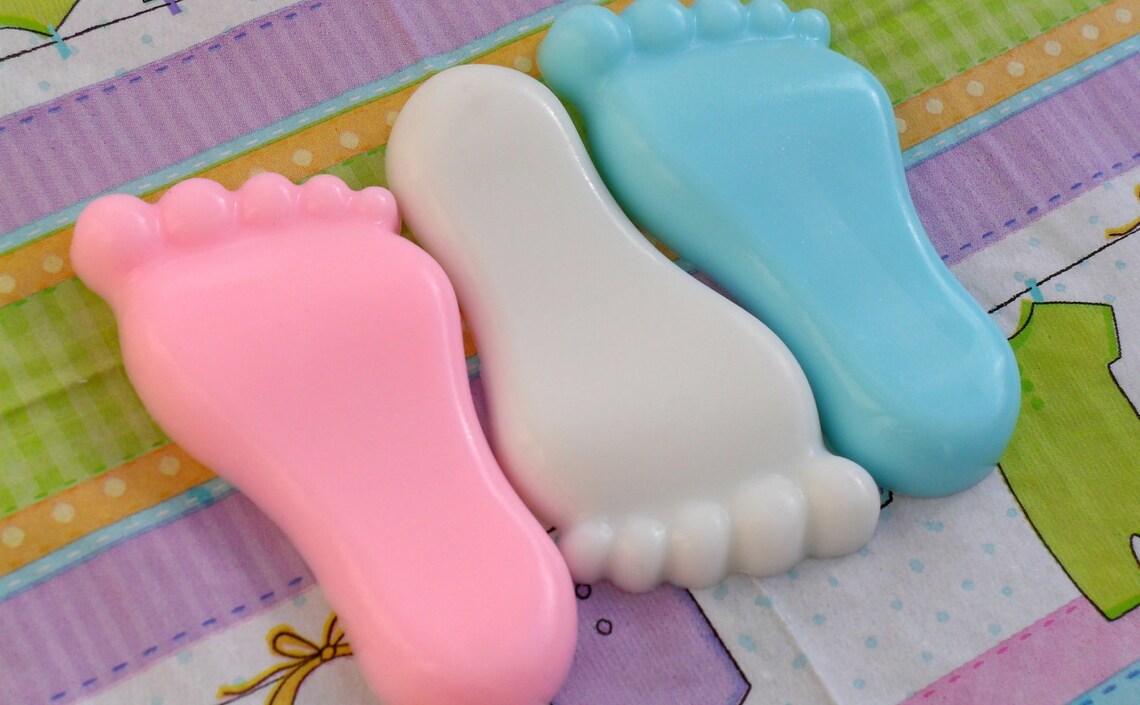 10 Baby Feet Soap Party Favors Footprints Baby Shower Favors Etsy