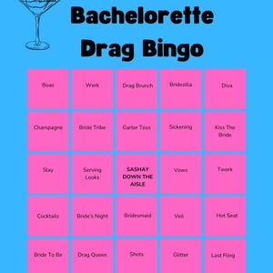 Bingo Drag de Despedida de Soltera - 30 Tarjetas Imprimibles / Diversión Caminando por el Camino / Descarga Instantánea