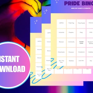 Afdrukbaar Pride-bingospel – 30 unieke kaarten – LGBTQ+-feestspel, dragbrunch, vrijgezellenfeest, activiteit Pride Month – direct downloaden