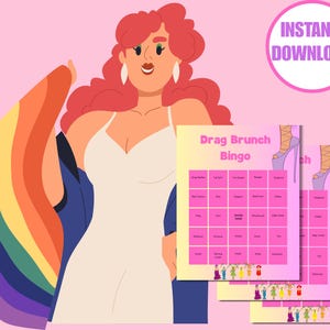 Drag Brunch Bingo - 30 Printable Cards | Funny Adult Party Game | Instant Download | LGBTQ, Pride, Bachelorette