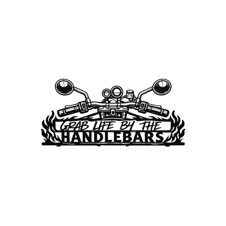 Metal Wall Art | Motorcycle Handlebars Sign | Biker Garage Decor - Etsy