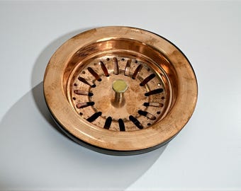 Handcrafted Copper Sink Strainer – 3.5-inch Farmhouse Drain Cover