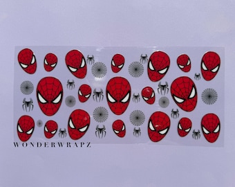 UVDTF Spiderman Decal Sticker Wraps - Spider Superhero theme stickers - UVDTF wraps for 16oz glass Libbey cups