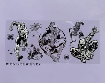 UVDTF Spiderman Decal Sticker Wraps - Spider Superhero theme stickers - UVDTF wraps for 16oz glass Libbey cups