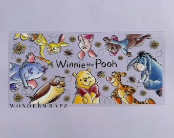 UVDTF Winnie The Pooh Themed Decal Sticker Cup Wrap - Winnie Pooh theme stickers - UVDTF Wraps for 16oz Glass Libbey Cups