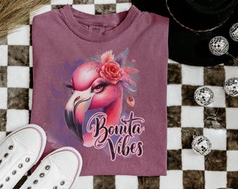 Bonita Vibes PNG – Sassy Flamingo Digital Download for Sublimation & DIY Shirts