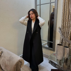 Sleeveless Coat, Vest For Women, Plus Size Clothing, Wool Wrap Coat, Long Vest Women, Winter Vest, Long Asymmetric Coat Bohemian Clothing