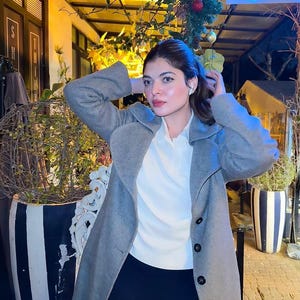 Grey Wool Long Coat – Timeless Sophistication and Warmth for Women - Winter Full Length Wool Trench Coat