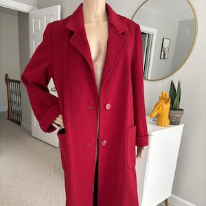 Red Wool Long Winter Princess Coat For Women, Handmade 100% Soft Wool Winter Overcoat, Street/Outerwear Woolen Long Jacket Coat Gift For Her