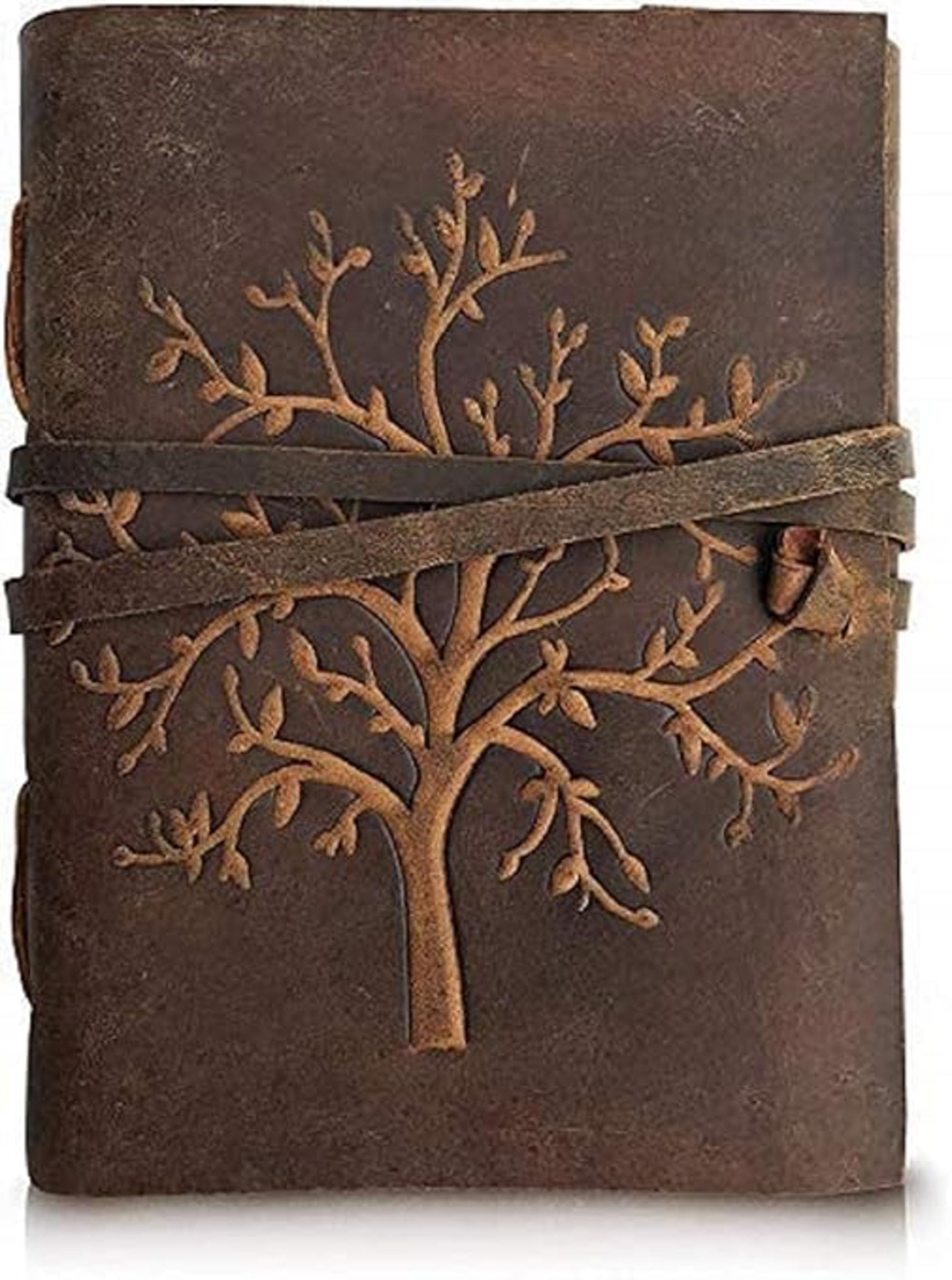 Handmade Leather Journal – Embossed Tree of Life Vintage Notebook - Etsy