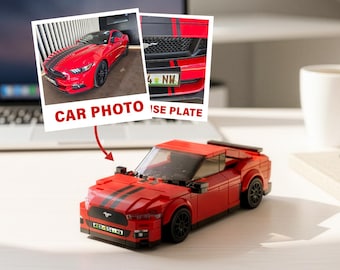 Custom Car Brick Model from Photo, Personalized License Plate Gift for Car Lovers