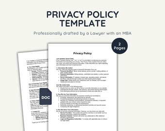 Lawyer-Drafted Privacy Policy Template: Editable Legal Document