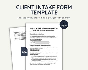 Lawyer-Drafted Client Intake Form Template: Editable Word Document (Instant Download)