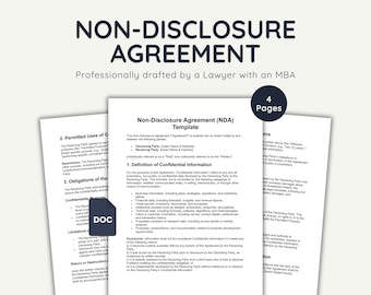 Attorney-Drafted Non-Disclosure Agreement Template: Editable NDA (Microsoft Word Document)