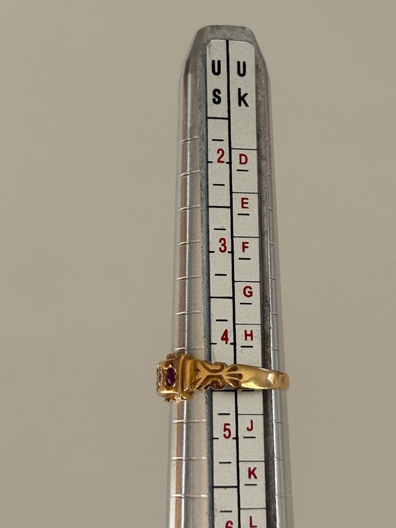 Antique Victorian 18ct solid gold Ruby & Diamond … - image 8