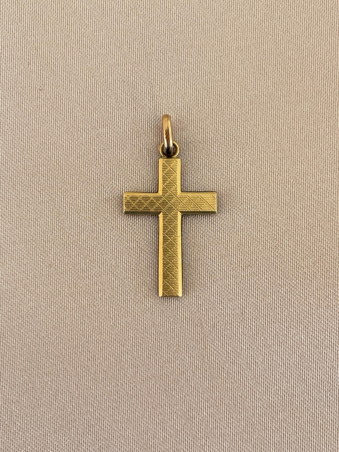 Vintage 14ct Rolled Gold Cross Pendant Textured Yellow Gold RGP ...