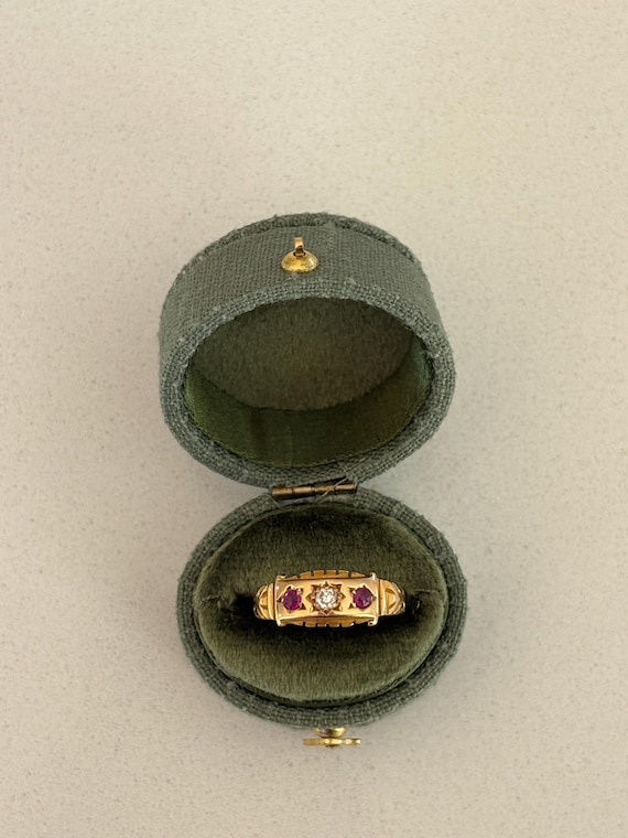 Antique Victorian 18ct solid gold Ruby & Diamond … - image 10