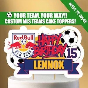 Printable Soccer Birthday Cake Topper – Choose Your Soccer Team, Custom Name & Age – Soccer Party Decor – DIGITAL DOWNLOAD FILE