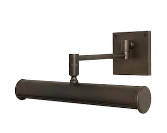 Handcrafted Brass Tube Wall Mountable Vintage Modern Adjustable Gallery Sconce Light Fixture